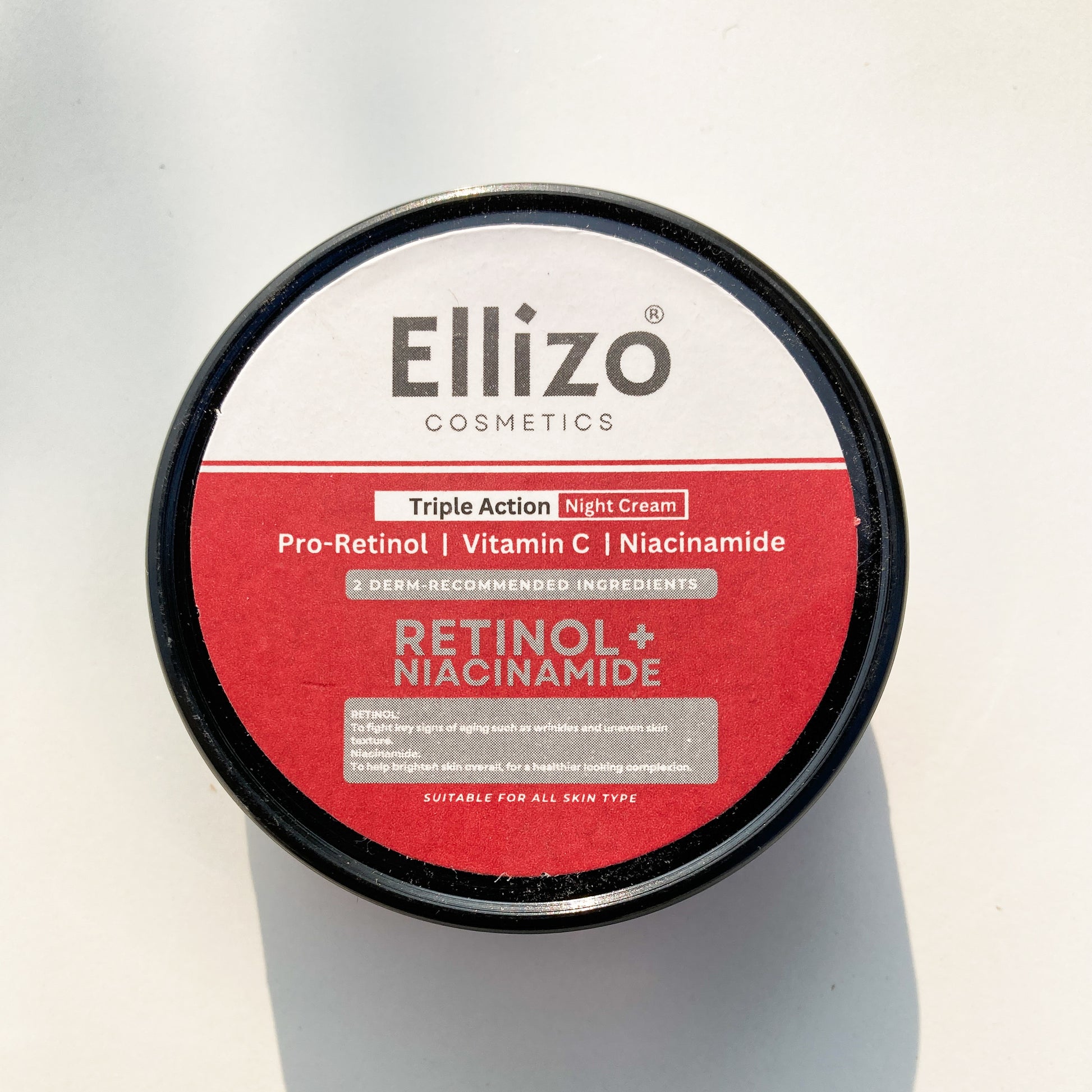 Night Cream (3 in 1) With Niacinamide + Retinol and Vitamin C - Ellizo Cosmetics